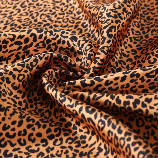 Leopard Print Silk Pillowcase with Envelope Closure / Hidden Zipper